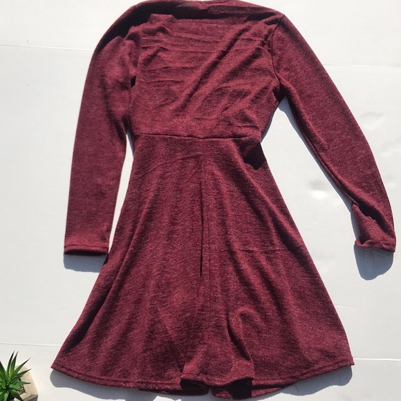 🌸4/$18 Charlotte Russe Dark Red Sweater Dress - Picture 3 of 5